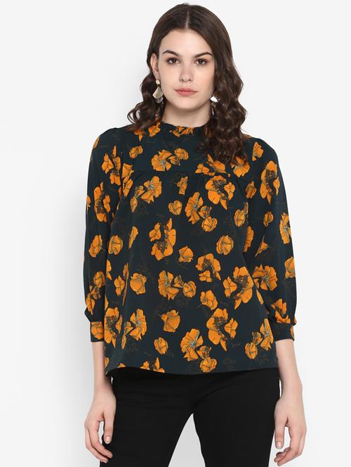 frilled neck floral top - 16713833 - Standard Image - 1