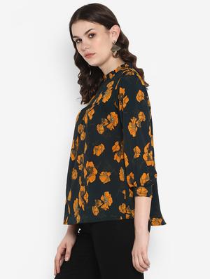frilled neck floral top - 16713833 - Standard Image - 2