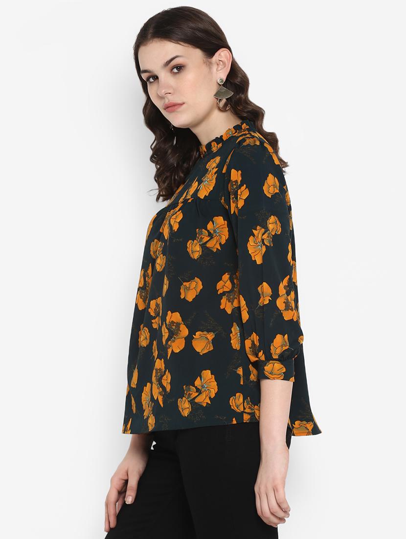 frilled neck floral top - 16713833 - Zoom Image - 2