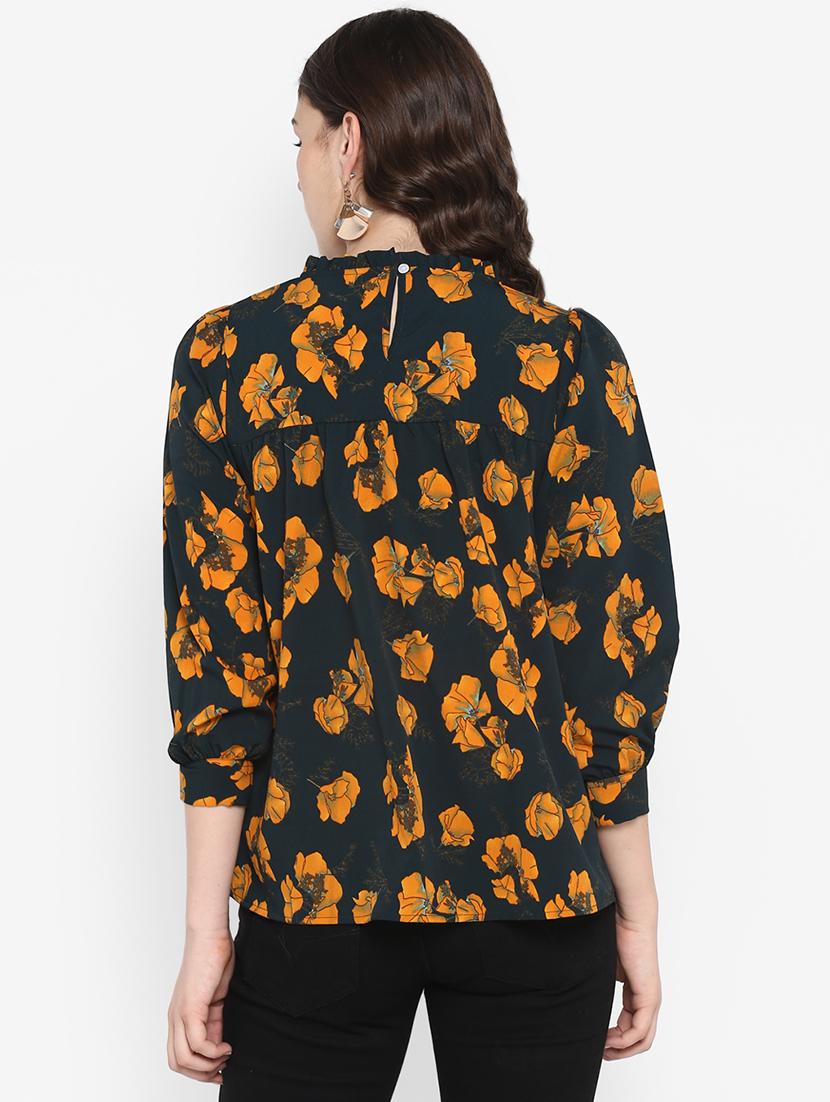 frilled neck floral top - 16713833 - Zoom Image - 3