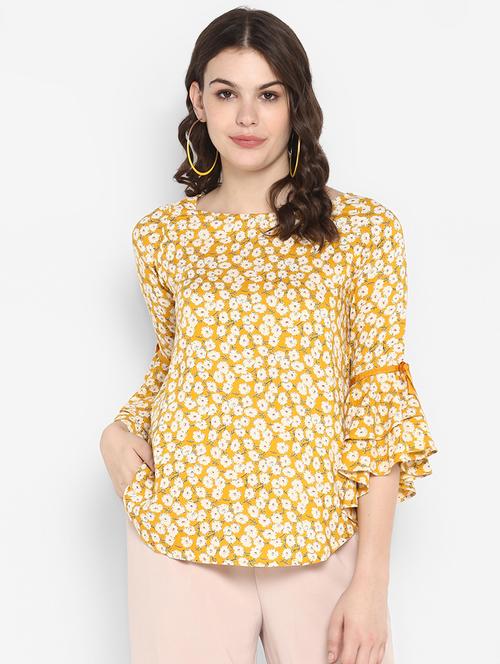 bell sleeved floral top - 16713835 - Standard Image - 1