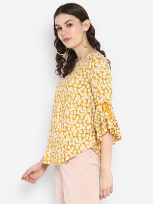 bell sleeved floral top - 16713835 - Standard Image - 2