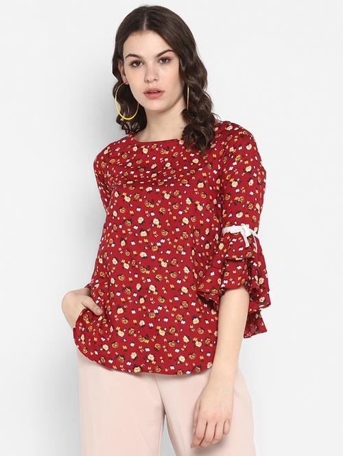 bell sleeved floral top - 16713836 - Standard Image - 1