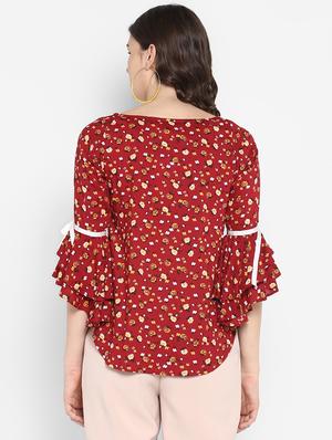 bell sleeved floral top - 16713836 - Standard Image - 3
