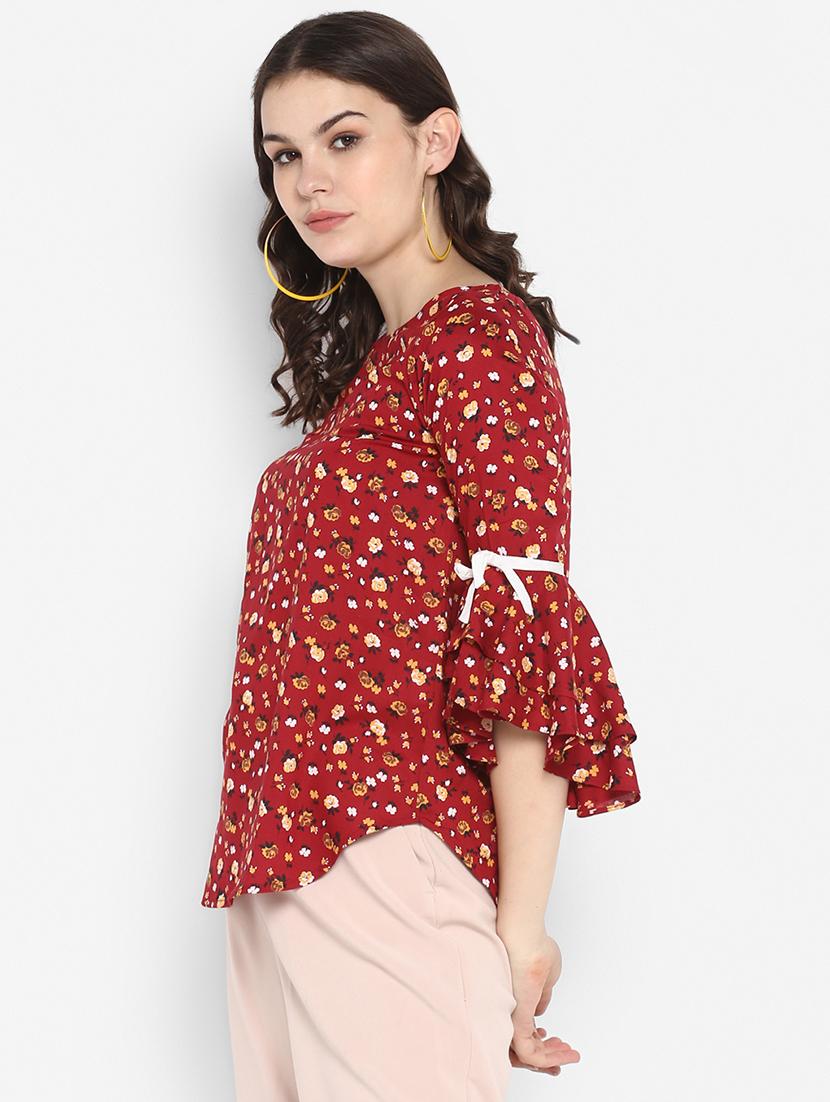 bell sleeved floral top - 16713836 - Zoom Image - 2