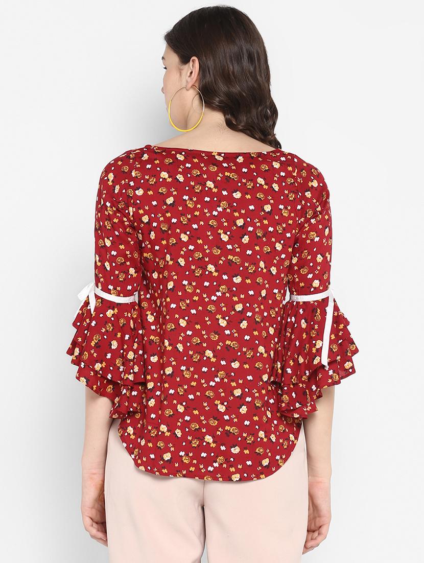 bell sleeved floral top - 16713836 - Zoom Image - 3