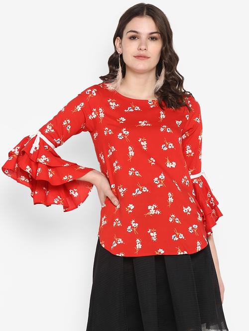 bell sleeved floral top - 16713837 - Standard Image - 1