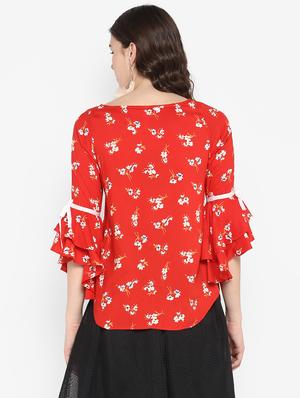 bell sleeved floral top - 16713837 - Standard Image - 3