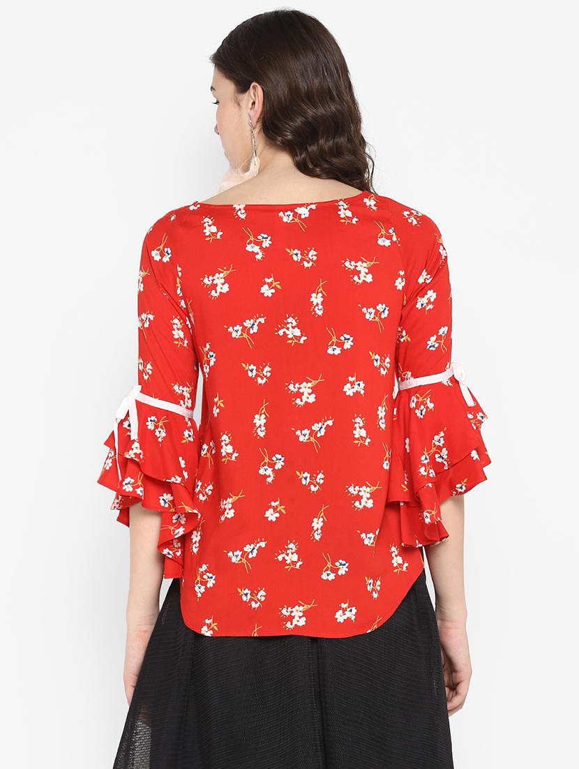 bell sleeved floral top - 16713837 - Zoom Image - 3