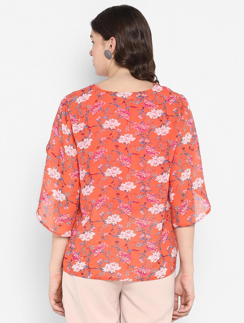 slit sleeved floral top - 16713838 - Zoom Image - 3
