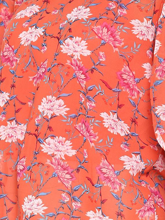 slit sleeved floral top - 16713838 - Zoom Image - 5