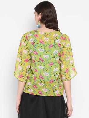 slit sleeved floral top - 16713839 - Standard Image - 3