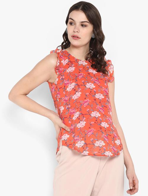 round neck floral top - 16713840 - Standard Image - 1