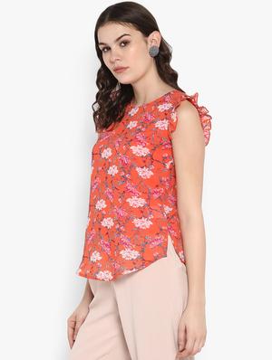 round neck floral top - 16713840 - Standard Image - 2