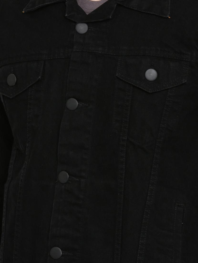 black plain denim jacket - 16713846 - Zoom Image - 5