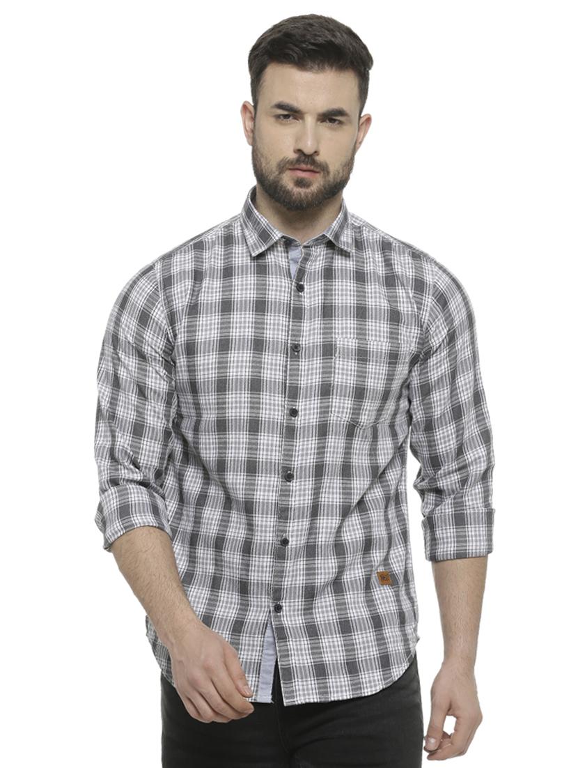 grey checkered casual shirt - 16713861 - Zoom Image - 1