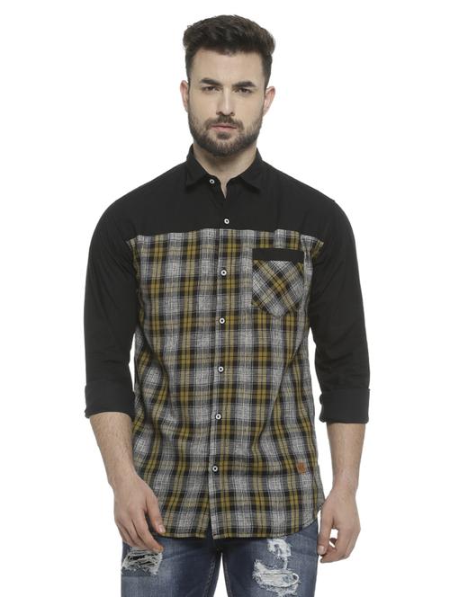 grey checkered casual shirt - 16713862 - Standard Image - 1