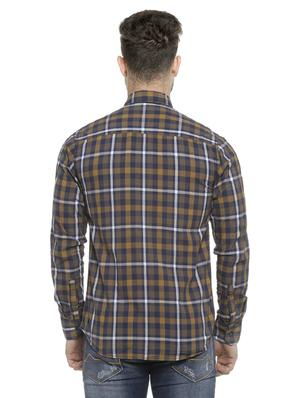 brown checkered casual shirt - 16713863 - Standard Image - 3