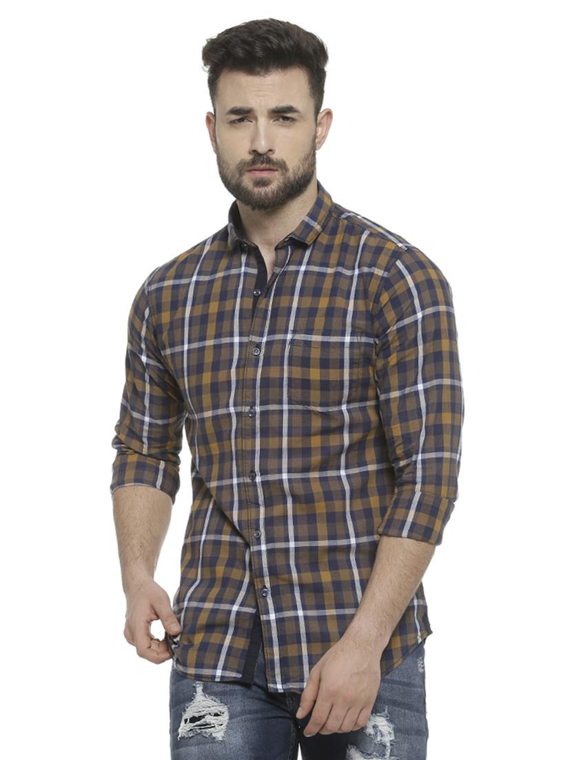 brown checkered casual shirt - 16713863 - Zoom Image - 1