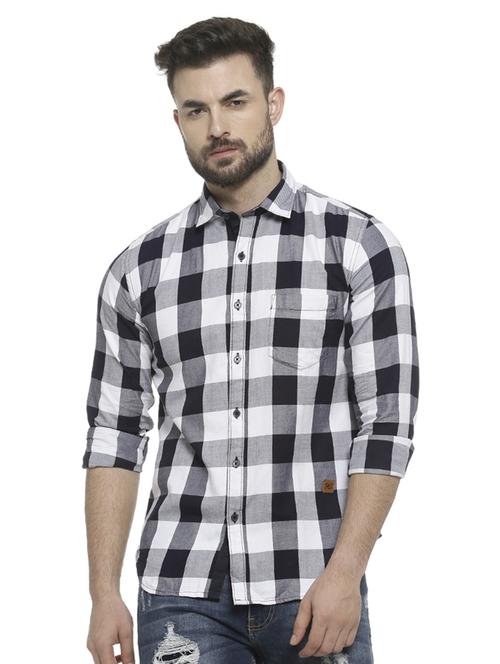white checkered casual shirt - 16713865 - Standard Image - 1