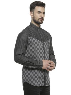 grey checkered casual shirt - 16713868 - Standard Image - 2
