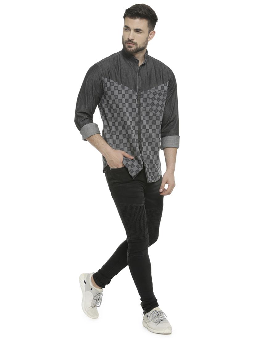 grey checkered casual shirt - 16713868 - Zoom Image - 4