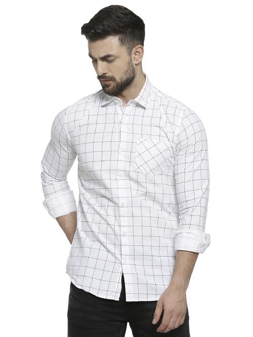 white checkered casual shirt - 16713869 - Standard Image - 1