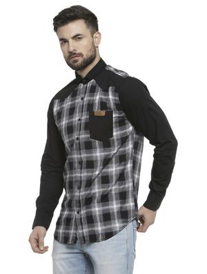 black checkered casual shirt - 16713873 - Standard Image - 2