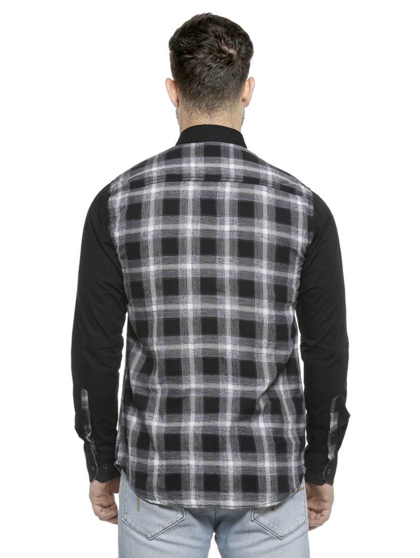 black checkered casual shirt - 16713873 - Zoom Image - 3