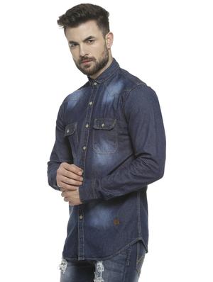 blue faded casual shirt - 16713876 - Standard Image - 2