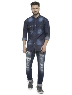 blue faded casual shirt - 16713876 - Standard Image - 4