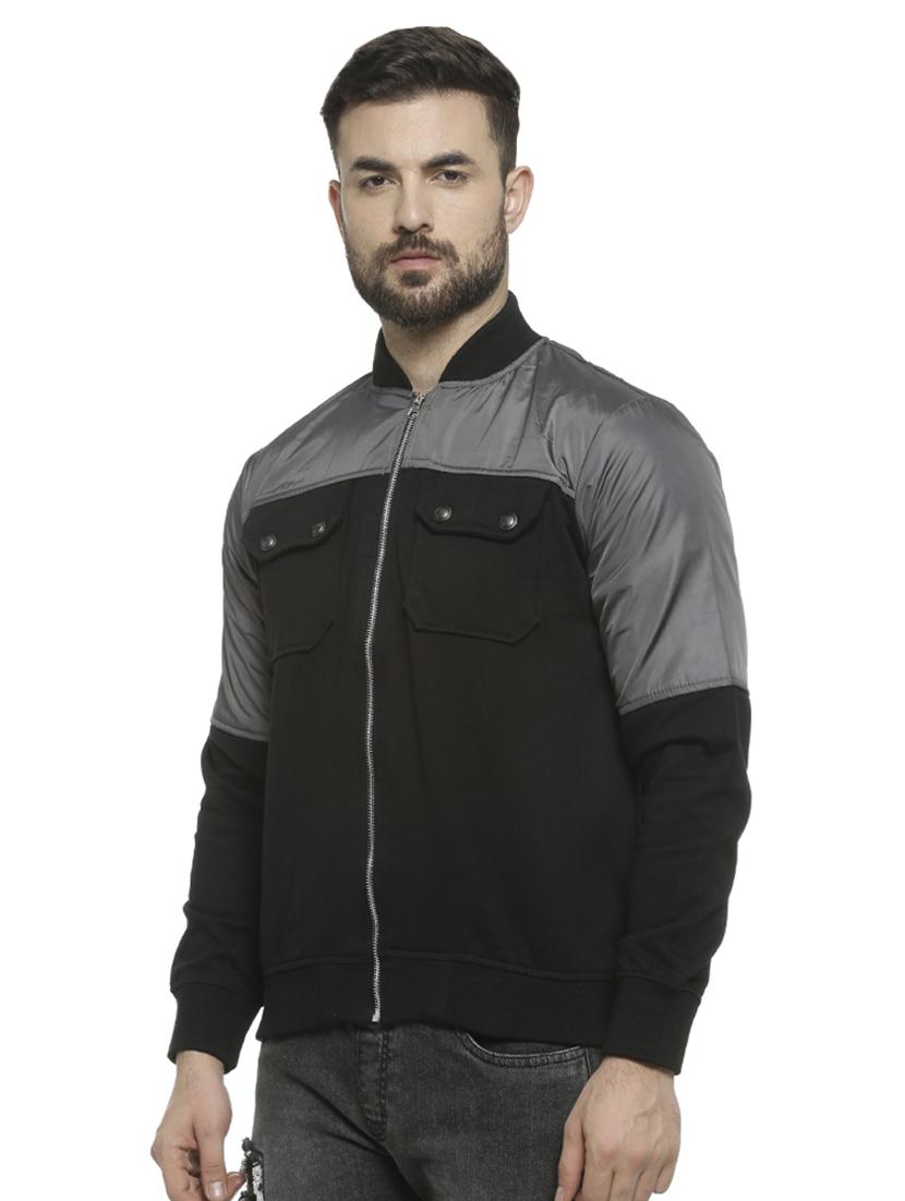 black color block casual jacket - 16713880 - Zoom Image - 2
