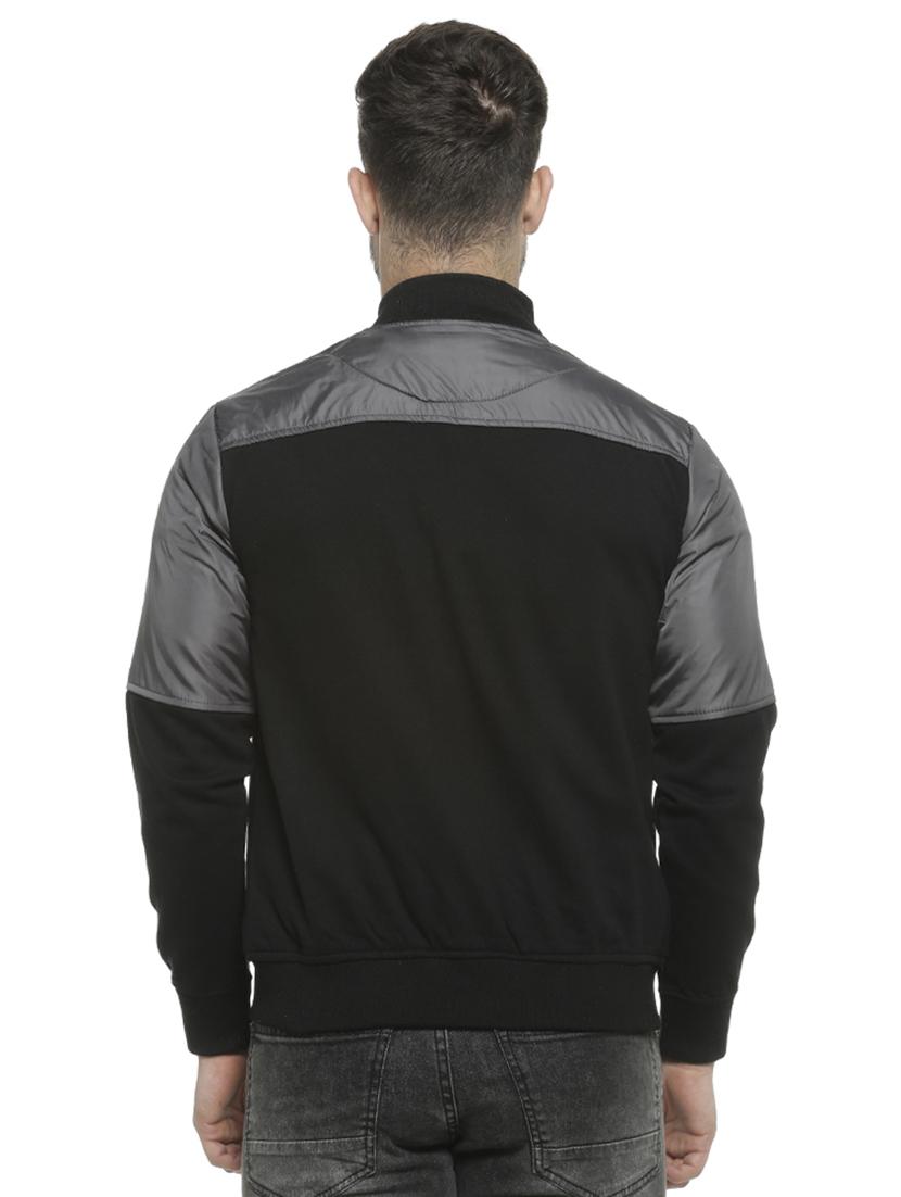 black color block casual jacket - 16713880 - Zoom Image - 3