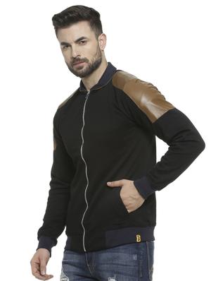 black color block casual jacket - 16713885 - Standard Image - 2