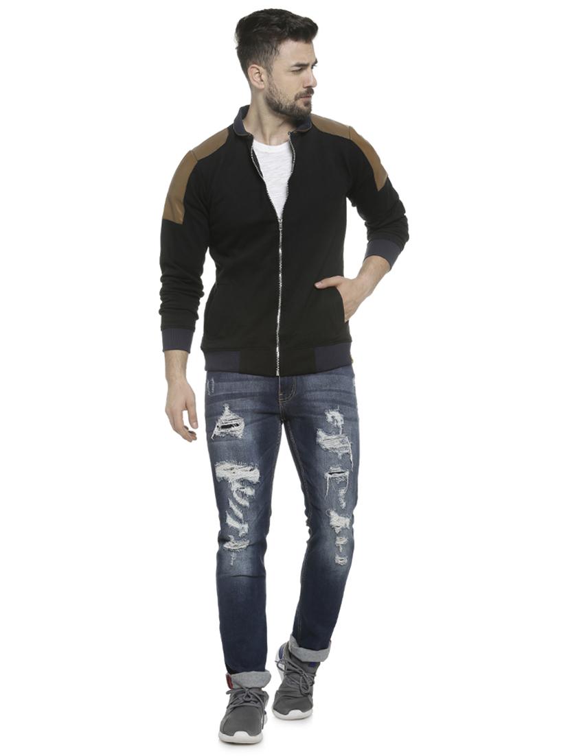 black color block casual jacket - 16713885 - Zoom Image - 4