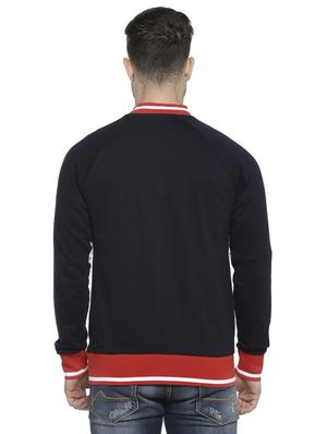 navy blue color block casual jacket - 16713892 - Standard Image - 3