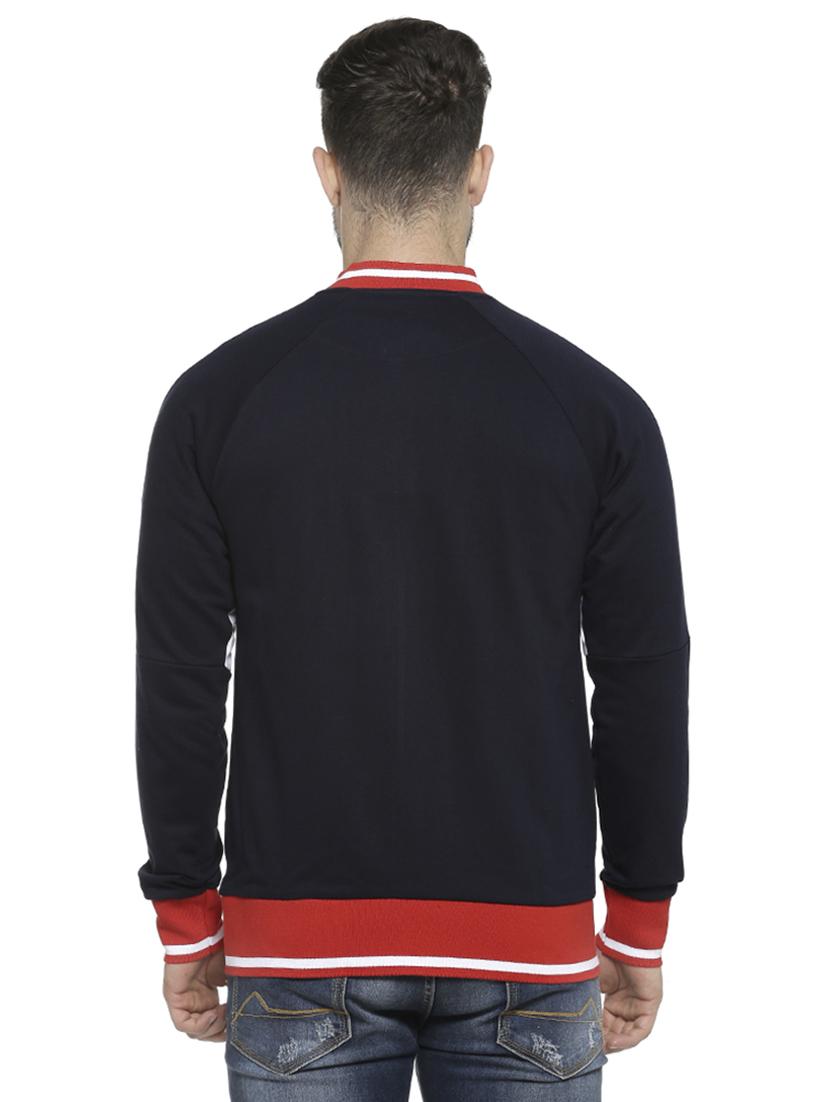 navy blue color block casual jacket - 16713892 - Zoom Image - 3