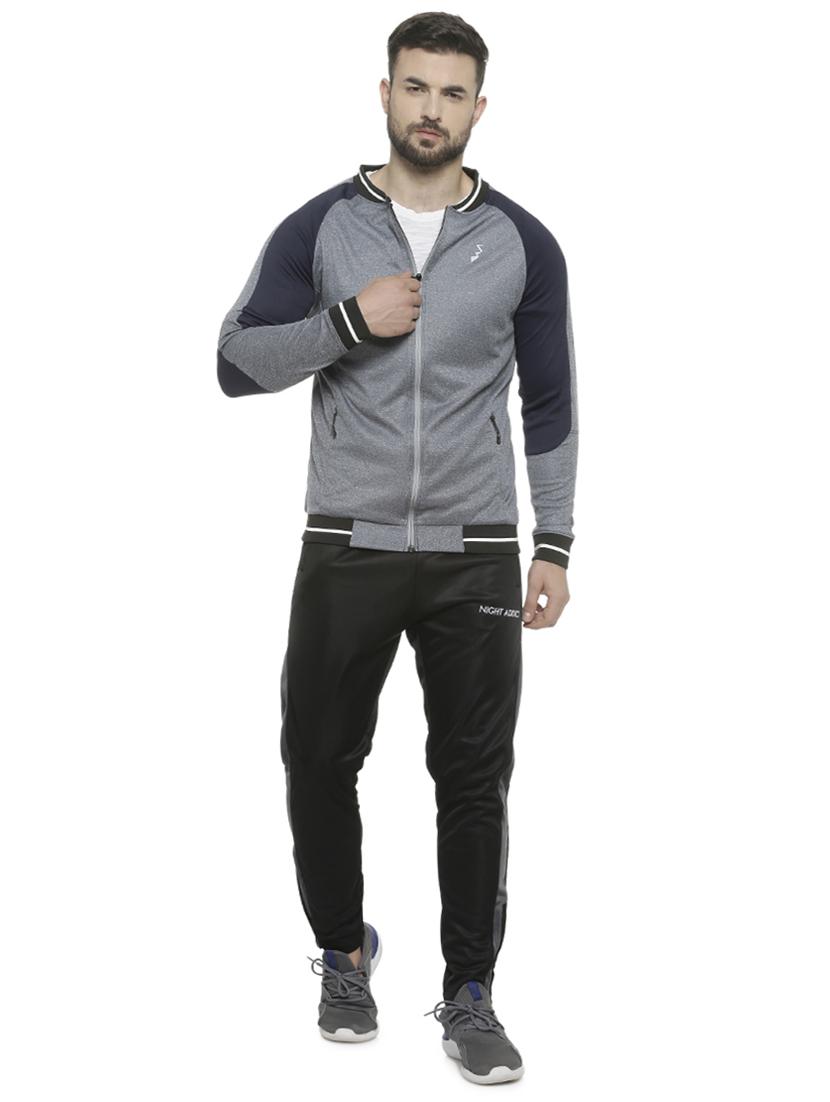 grey color block casual jacket - 16713893 - Zoom Image - 4