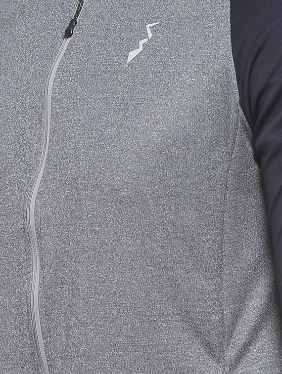 grey color block casual jacket - 16713893 - Zoom Image - 5