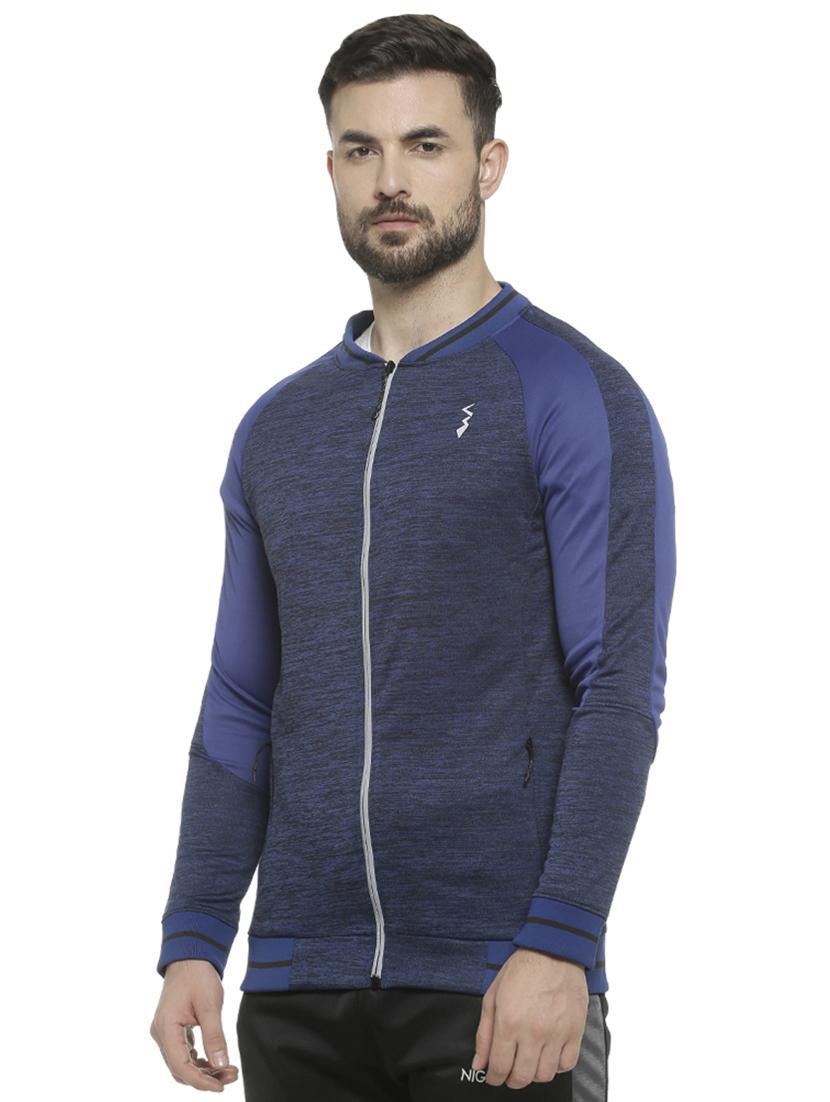 blue color block casual jacket - 16713894 - Zoom Image - 2