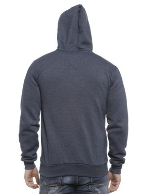 blue solid hooded sweatshirt - 16713897 - Standard Image - 3