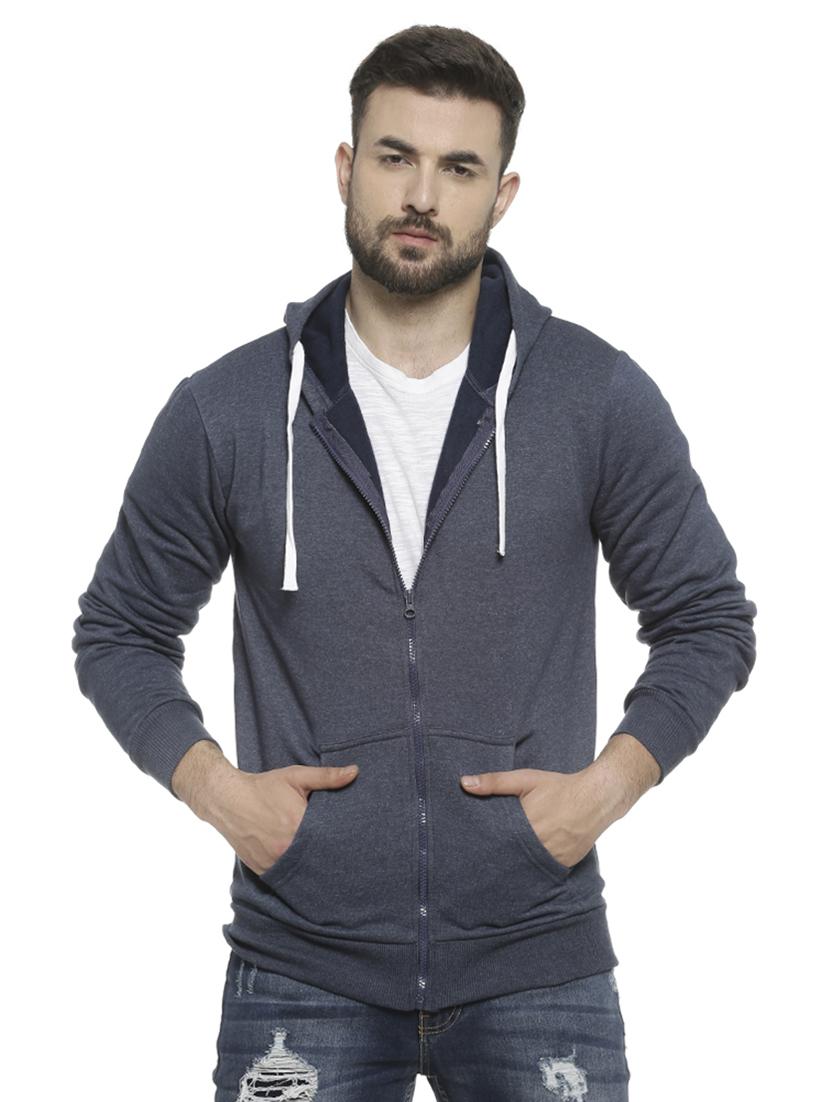 blue solid hooded sweatshirt - 16713897 - Zoom Image - 1