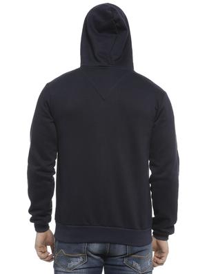 blue solid hooded sweatshirt - 16713898 - Standard Image - 3