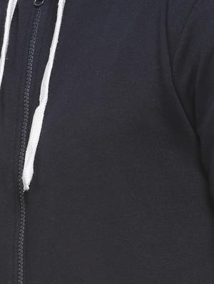 blue solid hooded sweatshirt - 16713898 - Standard Image - 5