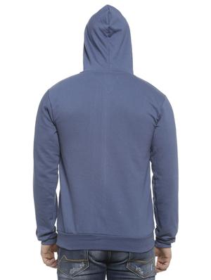 blue solid hooded sweatshirt - 16713899 - Standard Image - 3
