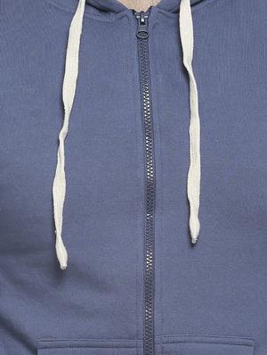 blue solid hooded sweatshirt - 16713899 - Standard Image - 5