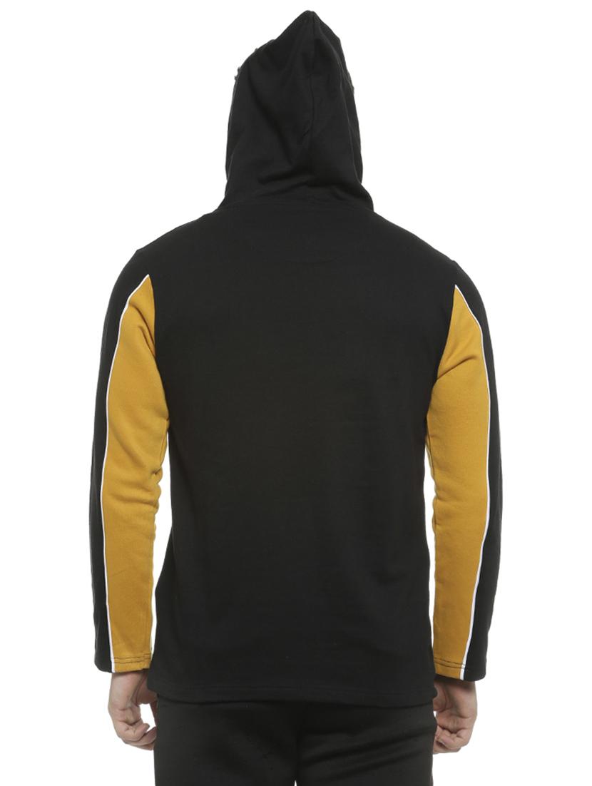 yellow color block hooded sweatshirt - 16713901 - Zoom Image - 3
