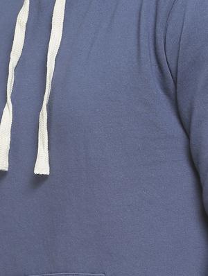 blue solid hooded sweatshirt - 16713902 - Standard Image - 5