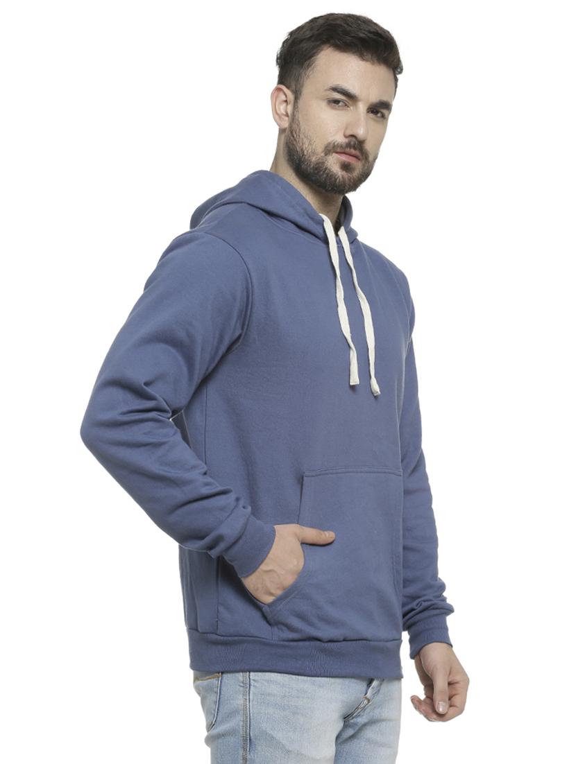 blue solid hooded sweatshirt - 16713902 - Zoom Image - 2