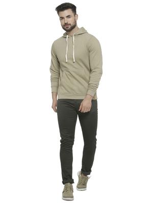 olive green solid hooded sweatshirt - 16713903 - Standard Image - 4